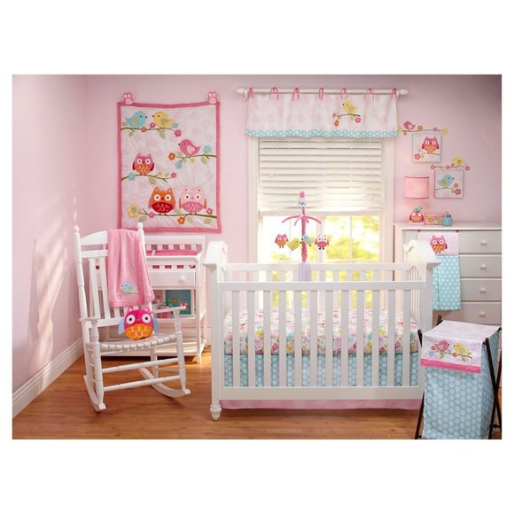 Nojo Love Birds 8-Piece Comforter Set with Diaper Stacker (never been used) - Picture 1 of 11